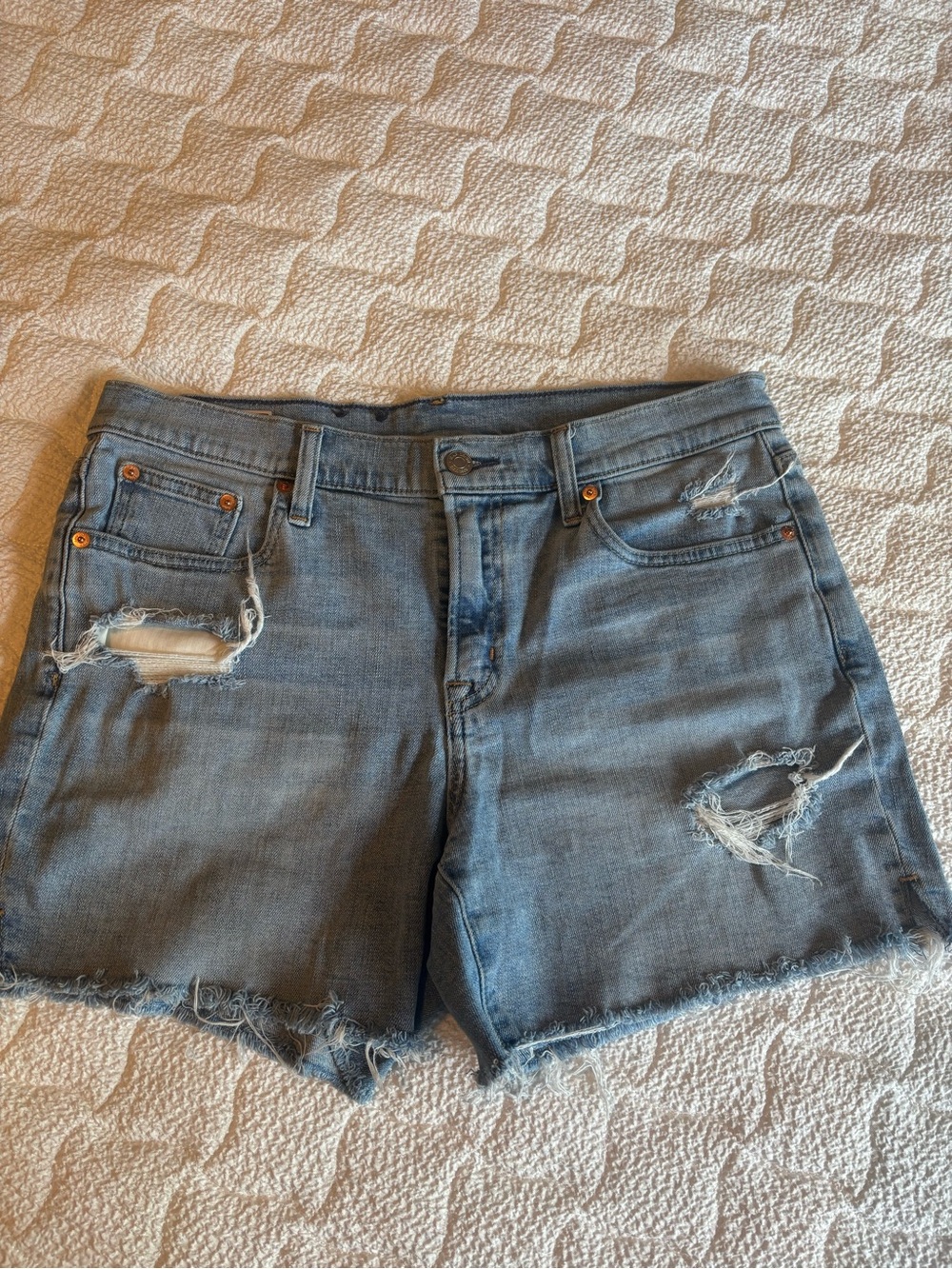 GAP Light Blue Distressed Denim Cutoff Shorts